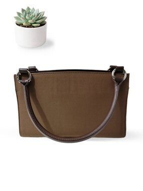 MICHE Classic Brown Base Structured Satchel Shoulder Bag Silver Hardware